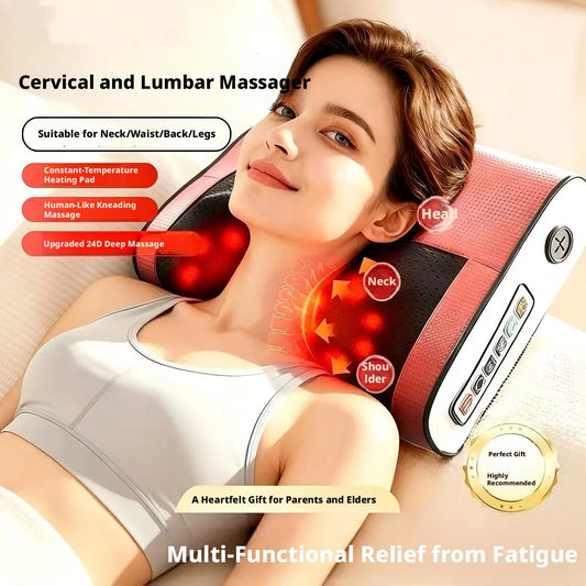 Neck Massager Pillow Simulation Hand Kneading Massage Pillow Relieve Cervical Fatigue For Shoulder Back Leg Body Relaxation Peaceful Pleasures Health and Wellness