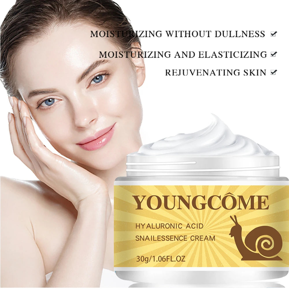 Snail Hyaluronic Acid Essence Cream Deeply Nourishes Skin Improve Roughness Tighten Skin Repair Damaged Skin Smooth wrinkles Peaceful Pleasures Health and Wellness