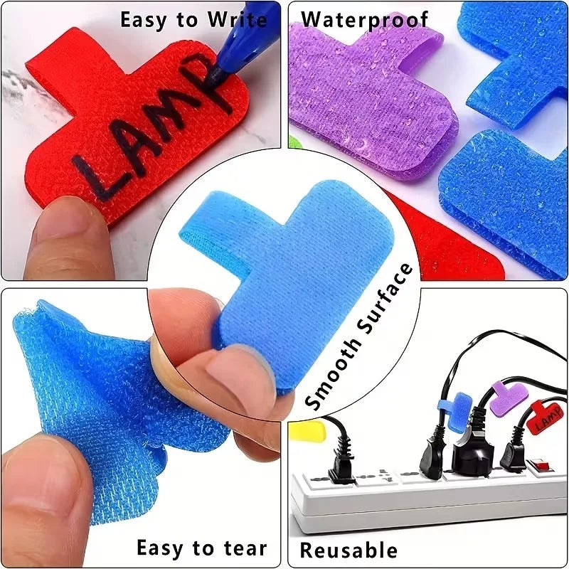 5-Pack Writable Nylon Cable Labels – Colored Wire ID Straps
