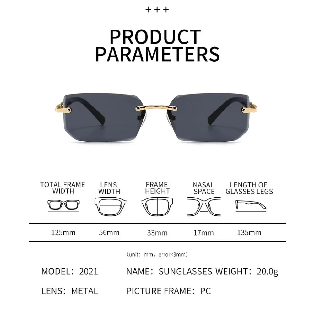 Winful Women's Punk Square Sunglasses UV400 Metal Frame
