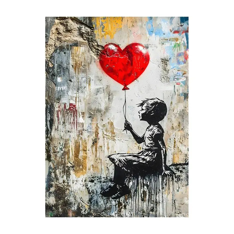 Abstract Graffiti Canvas Wall Art | Colorful Surreal Print