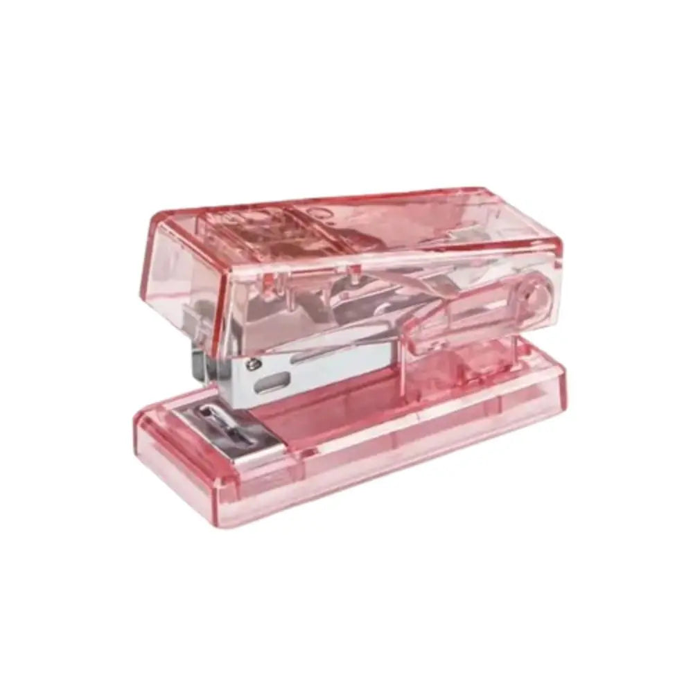 Mini Mini Stapler Transparent with 1000 Staples Office Binding Tools Easy-Use Multifunction Paper Binder Set Paper Fixing Peaceful Pleasures Health and Wellness Pink