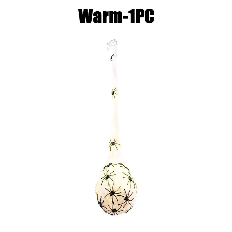 Glowing Halloween Spider Egg Sacks LED Hanging Web Decoration