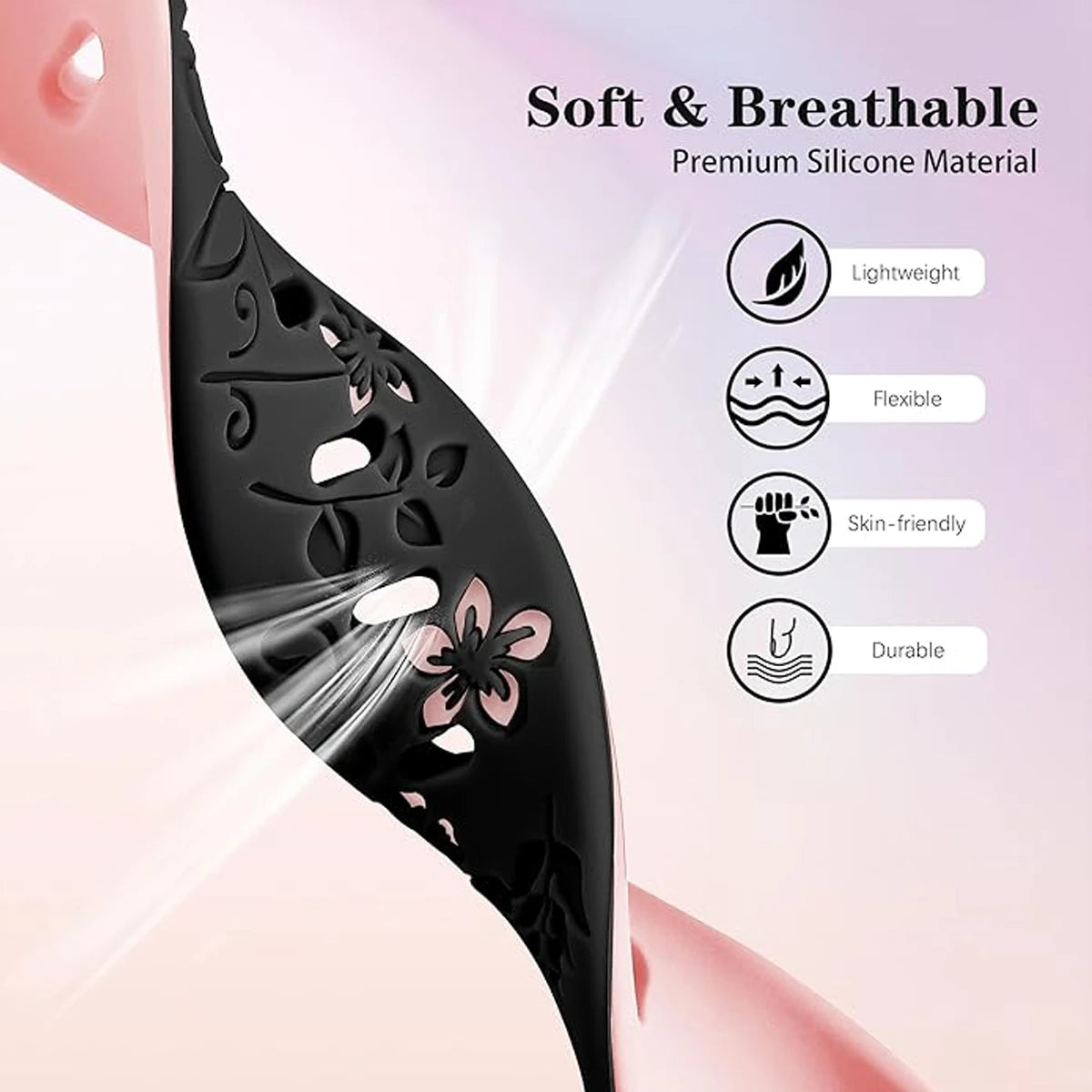 3D Flower Silicone Band for Xiaomi Mi Band 8 & 9 NFC Peaceful Pleasures Health and Wellness