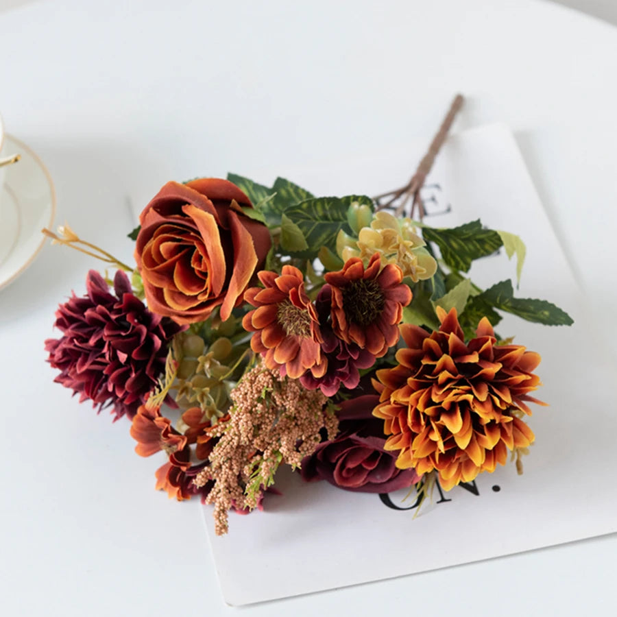 Silk Ball Daisy & Rose Artificial Flowers | Wedding & Home Décor