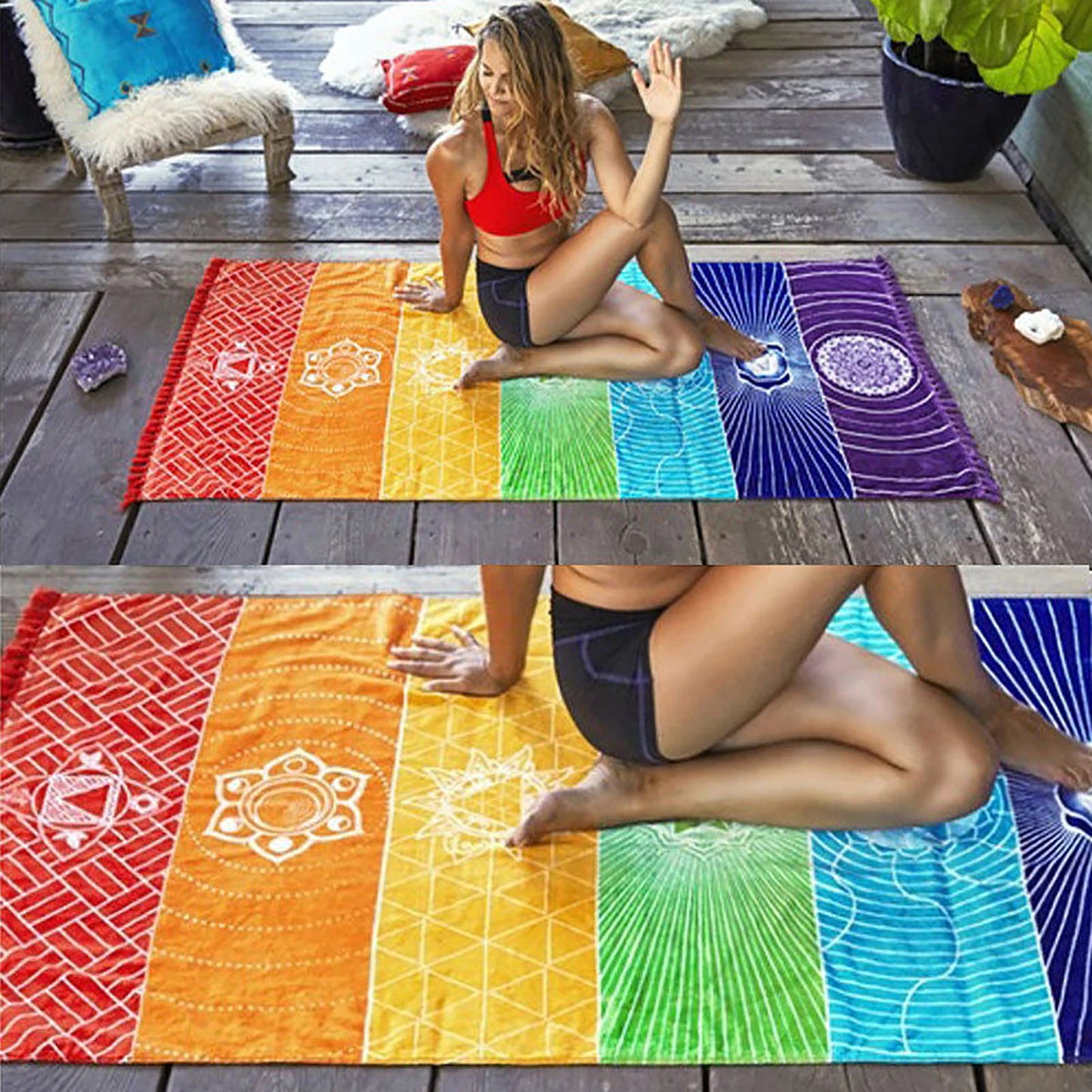 1Pcs/lot New Hot Wall Hanging Bohemian Tapestries with Tassel Homestay Wallcovering Tapestry for Bed Cover Curtain Picnic Mat Peaceful Pleasures Health and Wellness