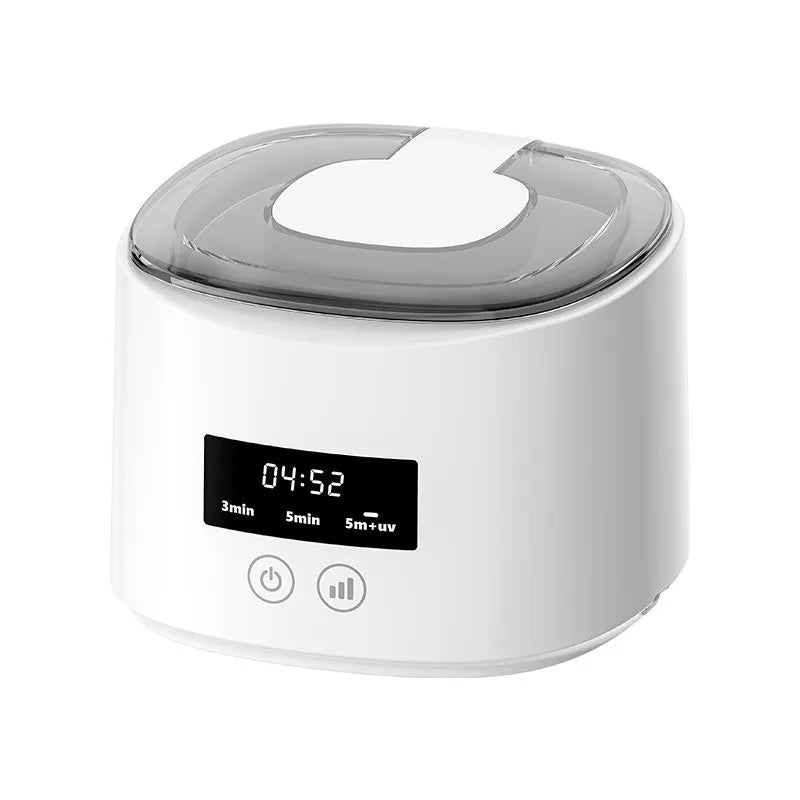 USB Rechargeable 50KHZ Ultrasonic Braces Cleaning Machine Multi-Function Invisible Retainer Denture Cleaner for Oral Care Peaceful Pleasures Health and Wellness plastic material W