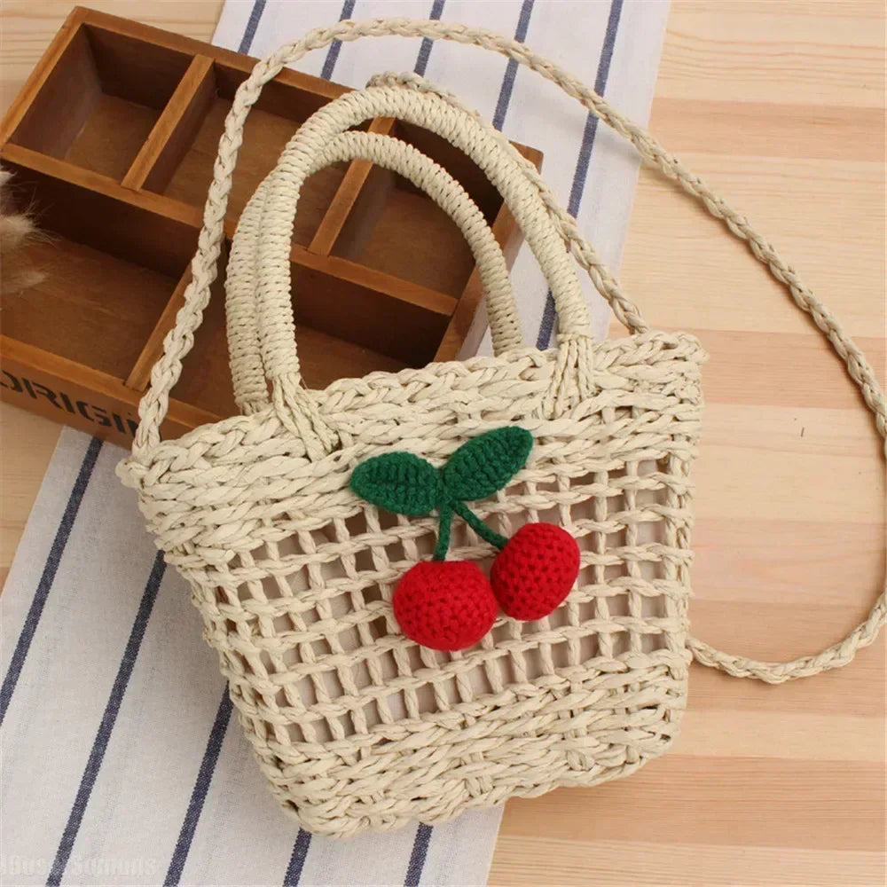 Knitted Wool Cherry Pendants DIY Craft Ornaments 10pcs