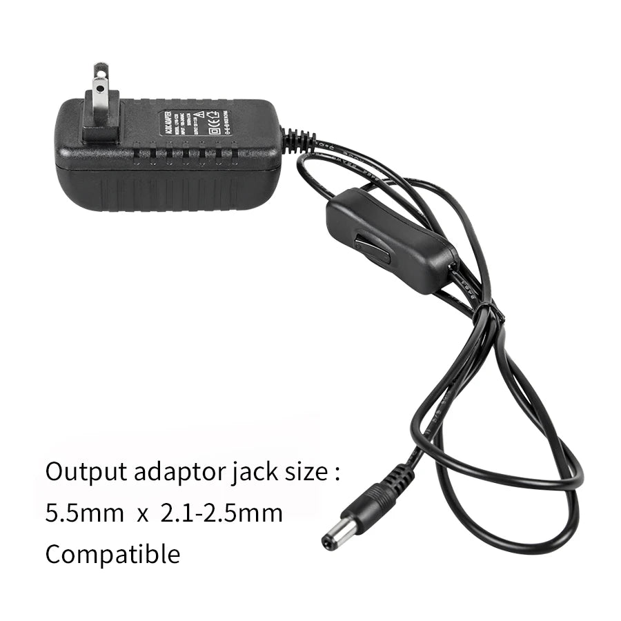 12V Power Supply Adapter with Switch EU/US Plug Charger Converter AC 100-240V To DC 12V LED Lighting Transformer Driver 1A 2A 3A Peaceful Pleasures Health and Wellness