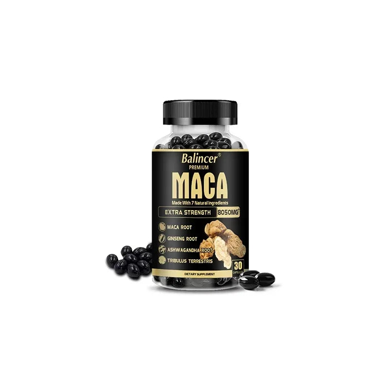 Organic Maca Root - with Panax Ginseng - Helps Provide Strength and Endurance During Workouts and Improves Mental Focus Peaceful Pleasures Health and Wellness 30 count-1 bottle
