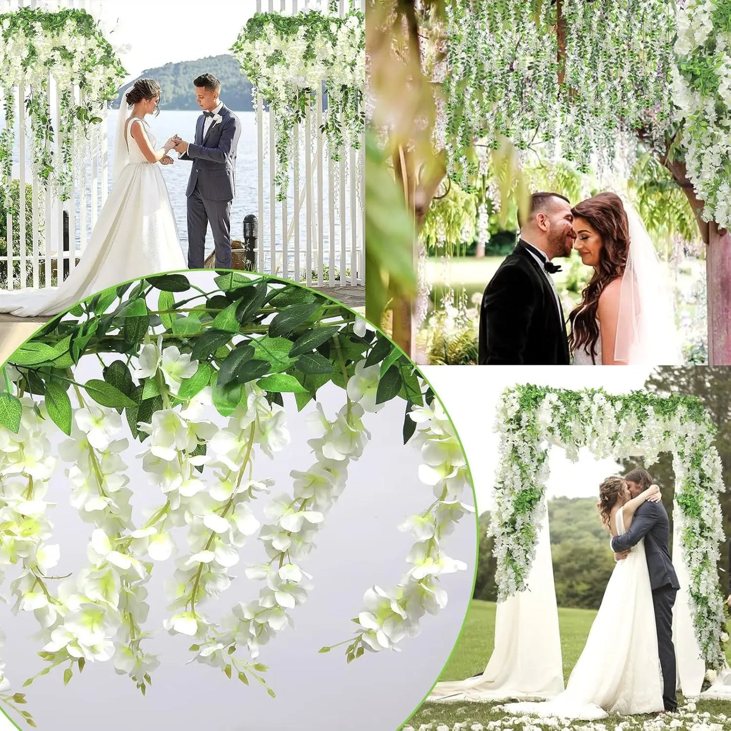 1.8M Silk Wisteria Flower Vine Garland | Wedding & Home Decor