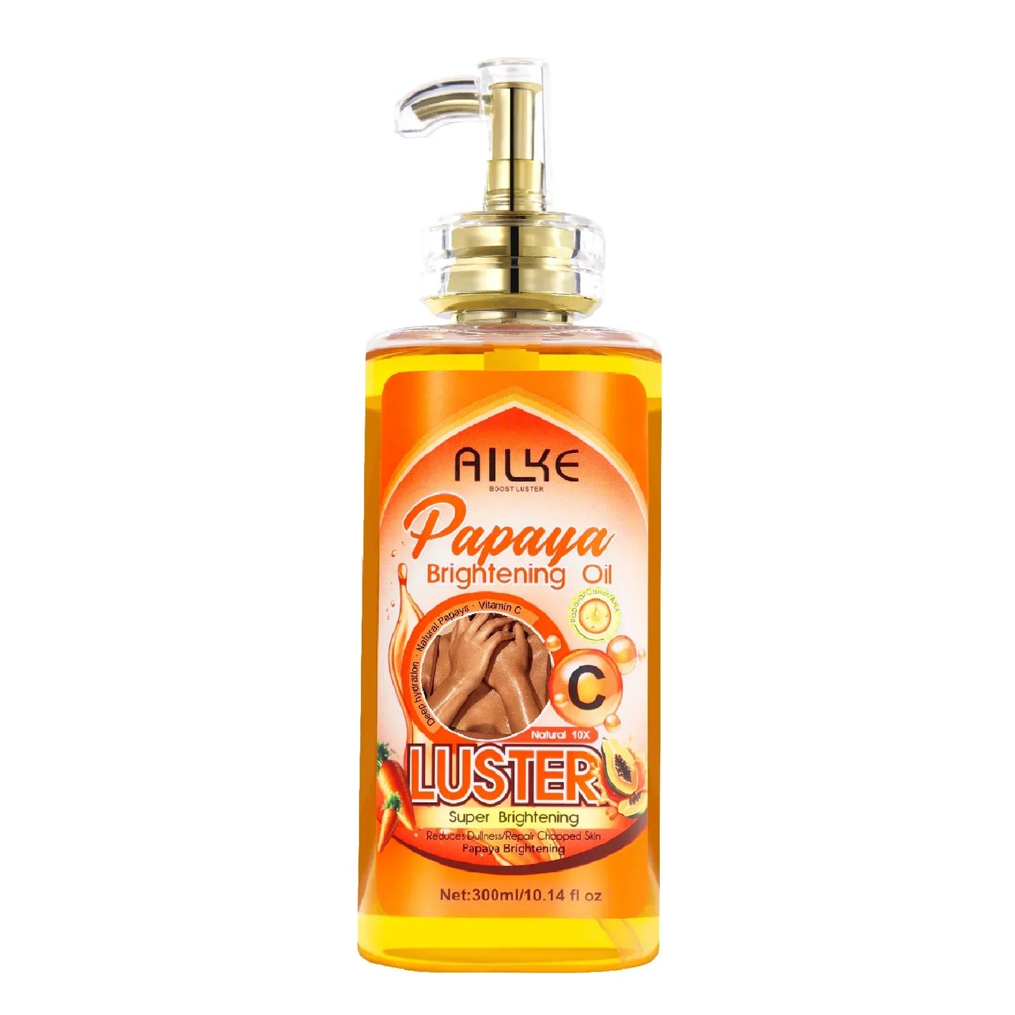 AILKE Skin Glowing Whitening Body Oil – All Skin Types 300ml Peaceful Pleasures Health and Wellness Papaya Brighten Oil