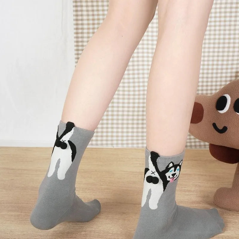 Funny Cartoon Animal Socks | Unisex Mid-Calf, Breathable