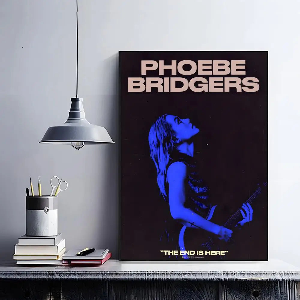 Phoebe Bridgers Poster – HD Waterproof Self-Adhesive Wall Art Music Wall Poster Peaceful Pleasures Health and Wellness Black13 40X50cmNoframe