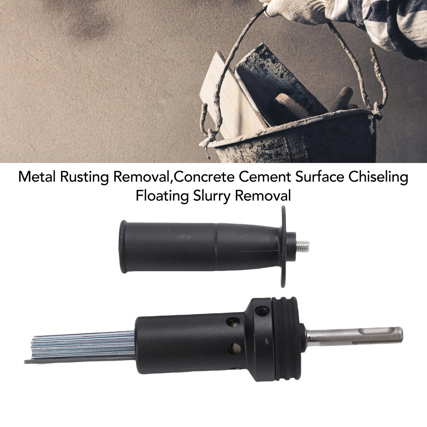 Electric Hammer Needle Scaler Attachment | 2 Pit 2 Slot Round Shank