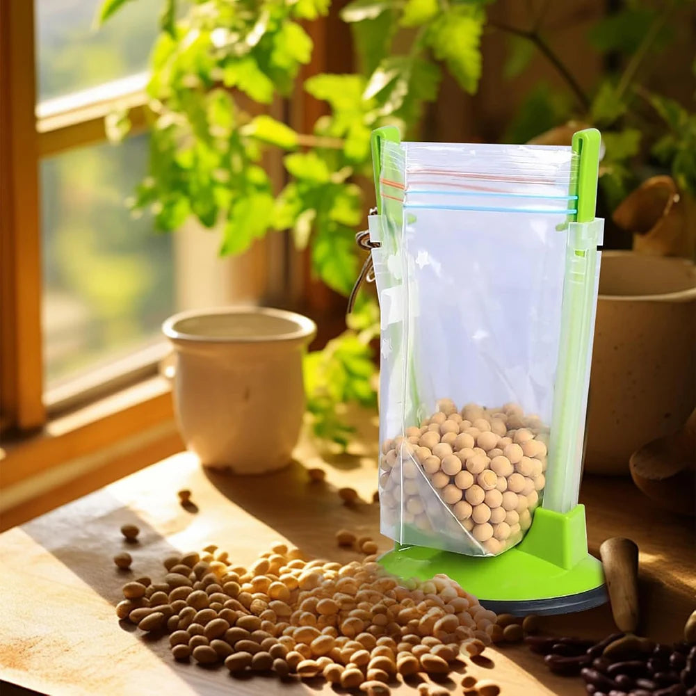 Adjustables Non Slip Food Storage Bag Holder Fresh-Keeping Freezer Bag Support Reusable Fresh-Keeping Baggy Rack Kitchen Supply Peaceful Pleasures Health and Wellness