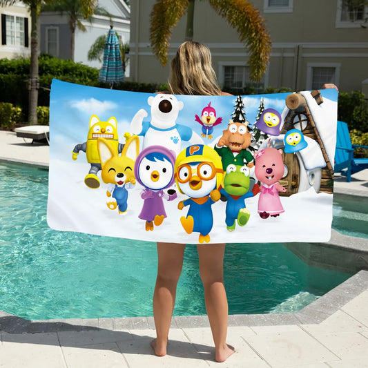 Cute Penguin Quick-Dry Beach Towel | Sports Travel Towel Quick Dry Beach Towel Peaceful Pleasures Health and Wellness