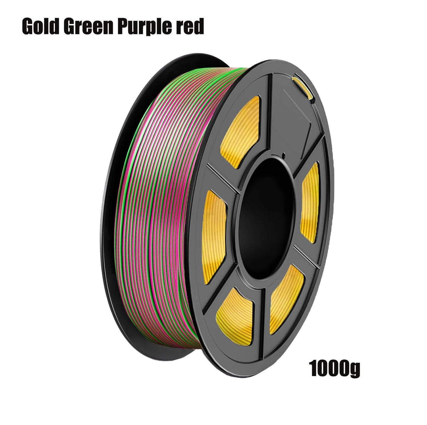 DINGSUN 4-Color Silk PLA+ Filament Bundle 1.75mm Shiny Finish