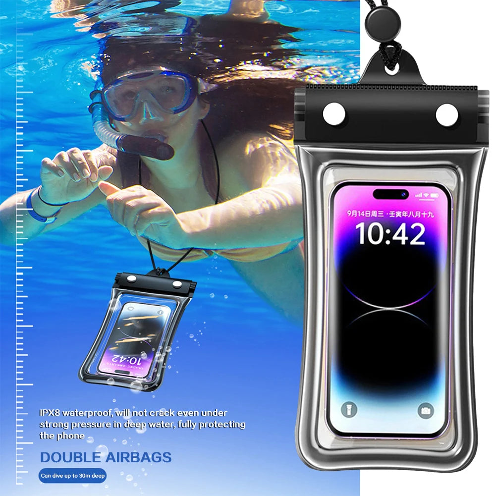 Floating Waterproof Phone Pouch Universal Water Resistant Phone Case Px8 Cellphone Dry Bag Essential For Outdoor Water Sport Peaceful Pleasures Health and Wellness