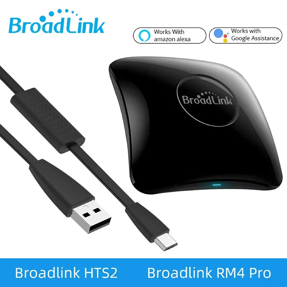 Broadlink RM4 Pro Remote Controller WiFi IR RF Intelligent Controller work with Alexa Google Assistant Smart Home Automation Peaceful Pleasures Health and Wellness Add HTS2