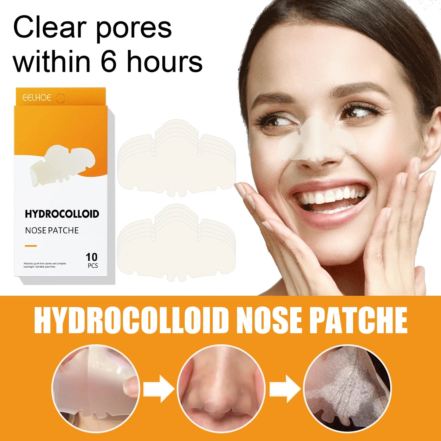 Blackhead Remover Nose Strips – Charcoal, Niacinamide & Hyaluronic Acid