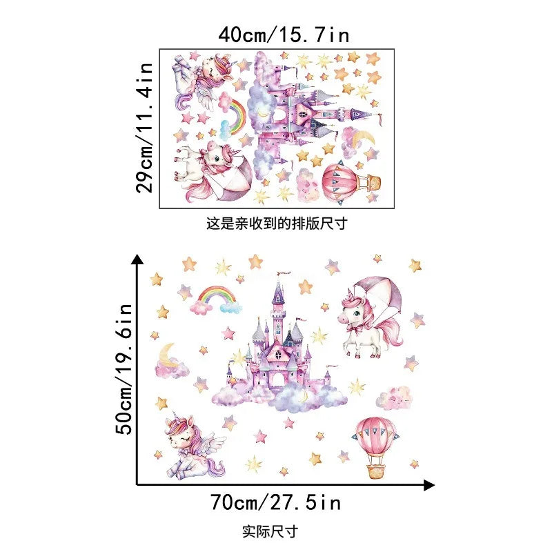 Unicorn Stars Luminous Wall Sticker Baby Kids Room Decoration Decals Bedroom Background Decor Glow in The Dark Wall Paper Decor Peaceful Pleasures Health and Wellness