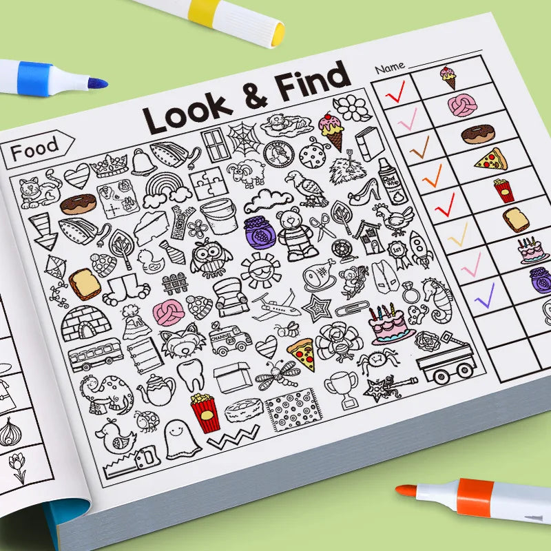 Children's Search Items Game Enhance Visual Perception Fun Coloring