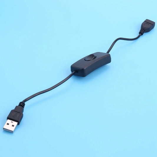 Y51A-USB A Male To Female Extension Cable With Switch On / Off Peaceful Pleasures Health and Wellness black