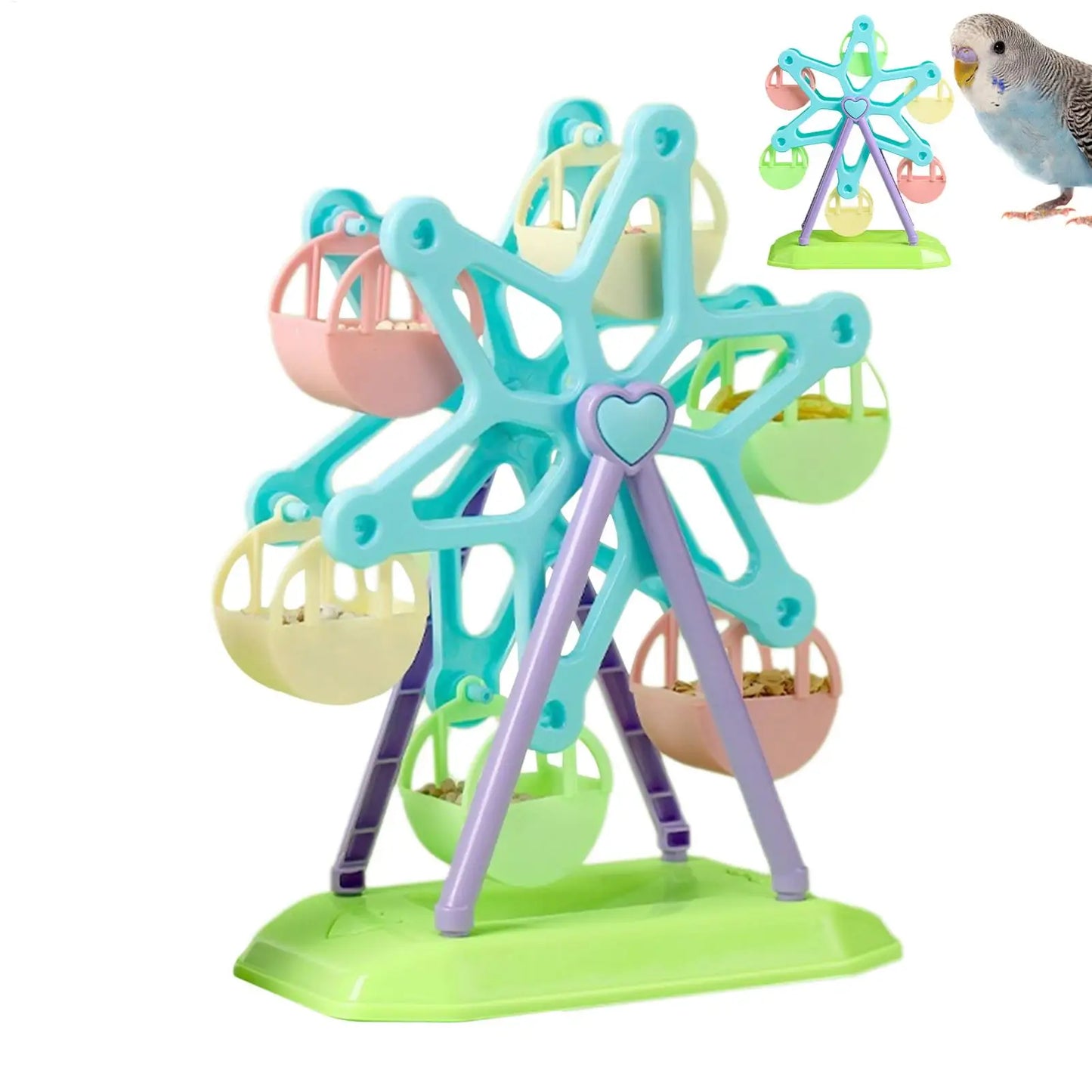 Parrot Foraging Wheel Toy – Spinning Treat Feeder for Birds