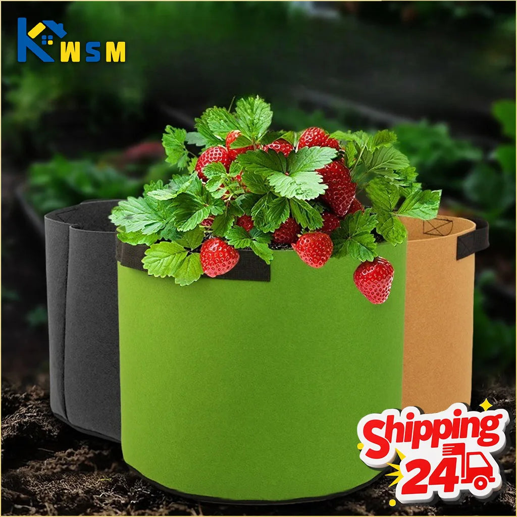 Nonwoven Fabric Grow Bags – Felt Plant Pots with Handles (1–4 Pack)