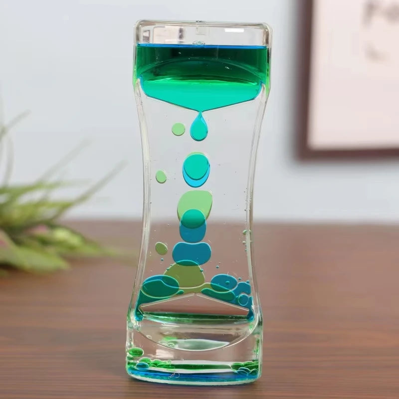Liquid Motion Bubbler Timer Pack of Colorful Hourglass Liquid Bubbler Fidget Sensory Toy for Anxiety Autism Calm Relax Kids Peaceful Pleasures Health and Wellness