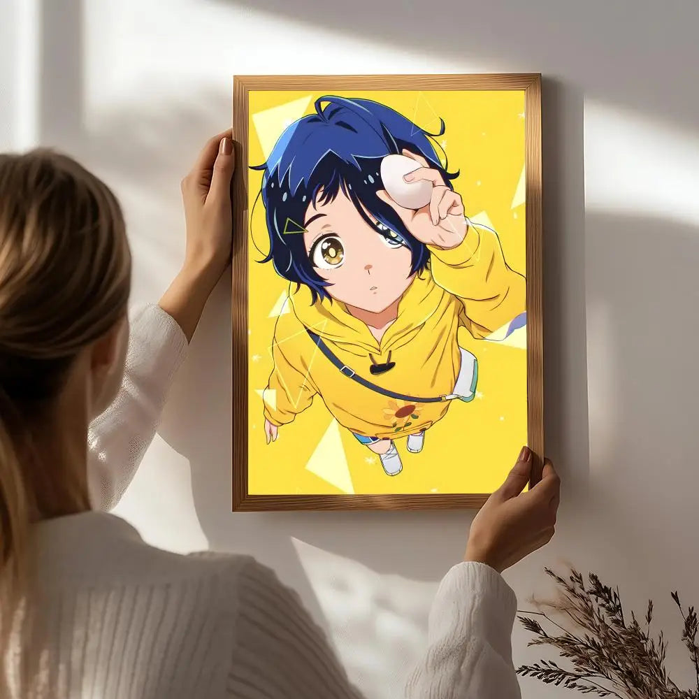 Anime W-Wonder Egg Priority Poster HD Self Adhesive Waterproof Wall Art Ideal for Home Office Dorm Bedroom Great Gift Peaceful Pleasures Health and Wellness White8 50X70cmNoframe