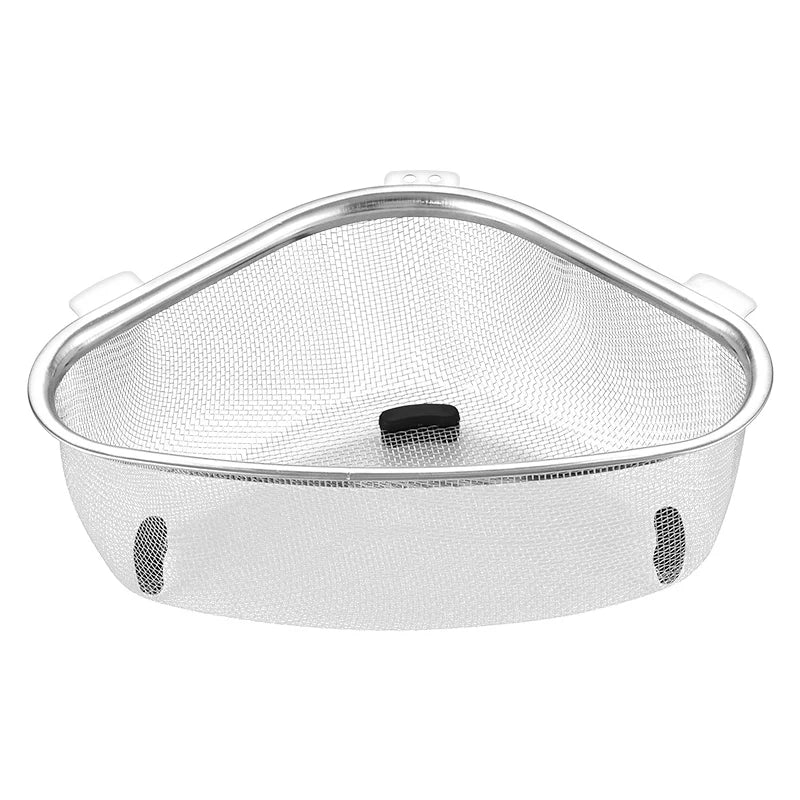 Stainless Steel Triangle Sink Drain Basket & Organizer Rack