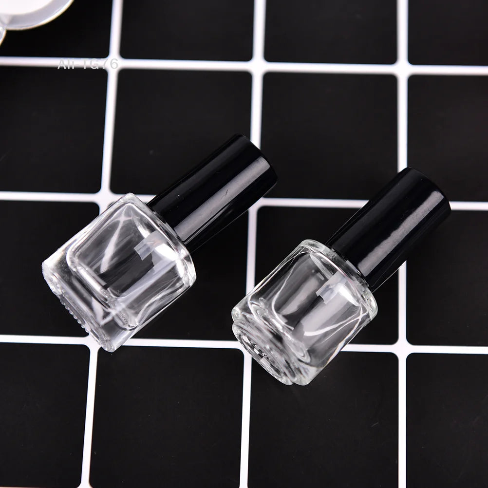 5ml Clear Glass Nail Polish Bottle with Lid & Brush