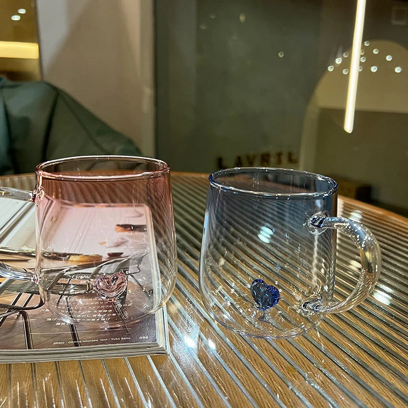 Love Gradient Glass Couple Mug 400ml – Romantic Gift Idea