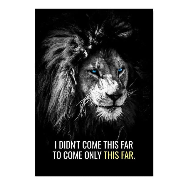 Nordic Lion Tiger Motivational Canvas Wall Art Poster Print Canvas Wall Art Peaceful Pleasures Health and Wellness