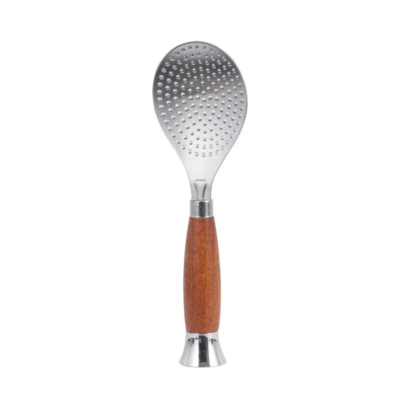 Rice Scoop Thickened Stainless Steel Wooden Handle Spoon Non-stick