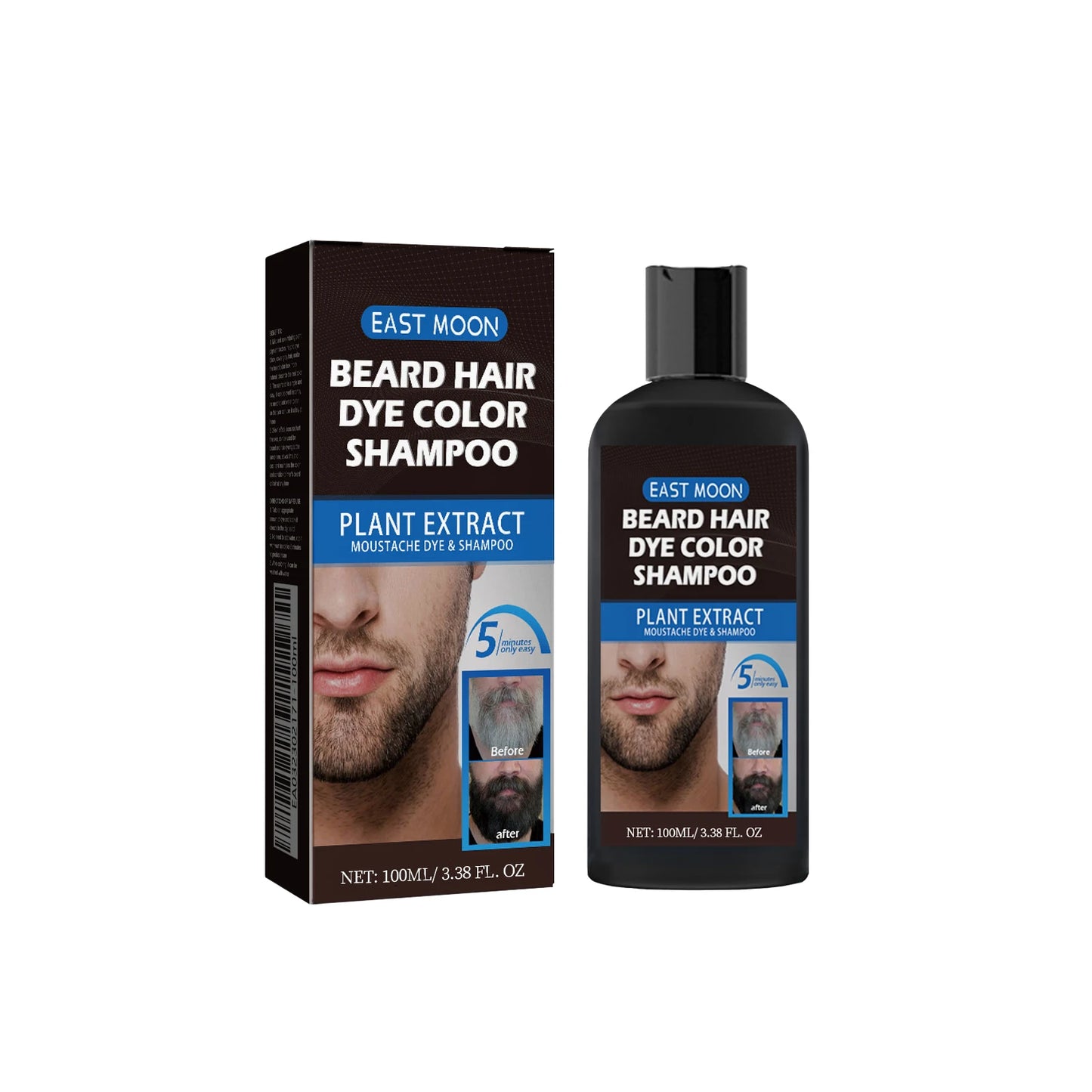 East Moon Herbal Black Hair & Beard Dye Shampoo for Men 100ml