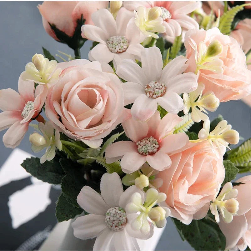 Silk Rose Artificial Flower Bouquet | Wedding & Home Decor