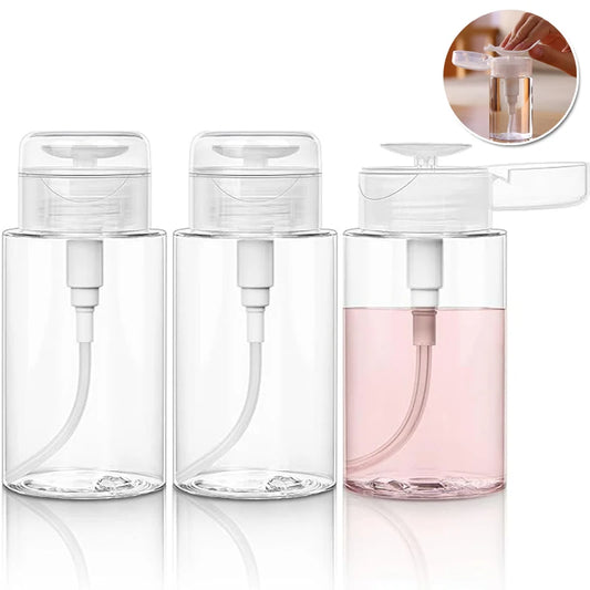 Empty Push Pump Dispenser Bottles – Toner, Nail Polish Remover Pump Dispenser Bottle Peaceful Pleasures Health and Wellness