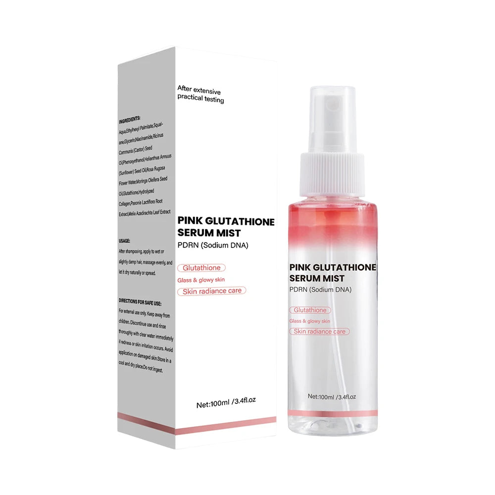 Pink Glutathione Serum Spray, Glow Serum Mist for Moisturizer, Soothing and Firming, Uneven skin tone,Salmon PDRN & Niacinamide Peaceful Pleasures Health and Wellness Serum