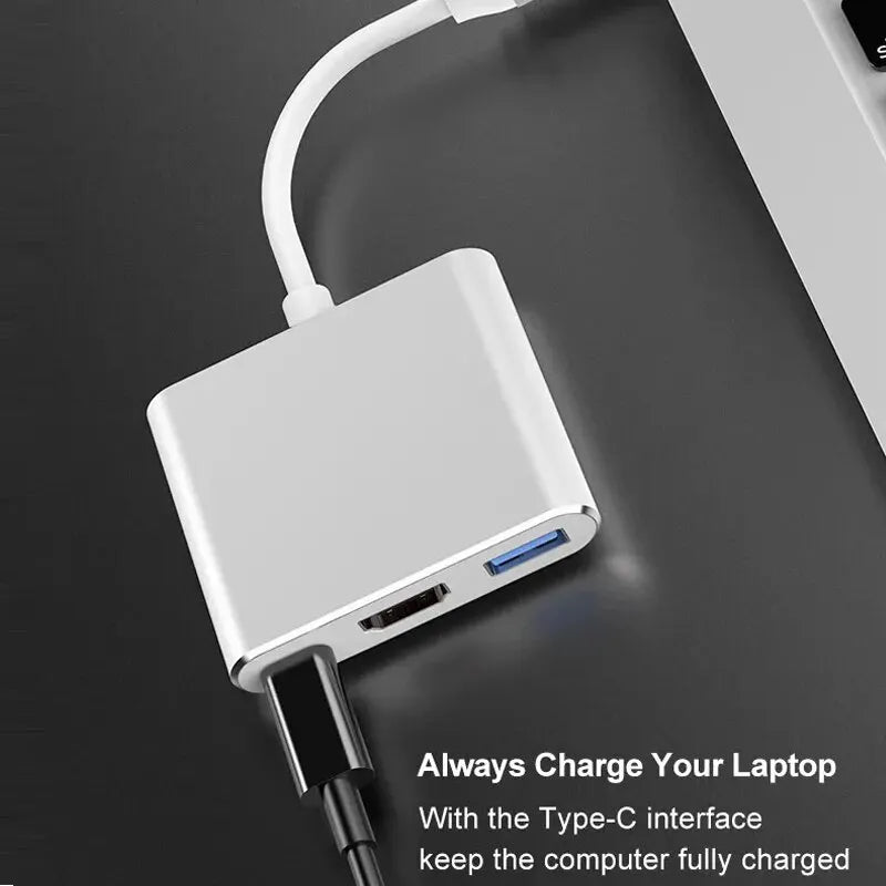 New 3-in-1 USB C Hub with 100W Power Delivery,USB 3.0/4K HDMI for MacBook,Surface/Chrome/Steam Deck,Stable Driver Smart Adapter Peaceful Pleasures Health and Wellness