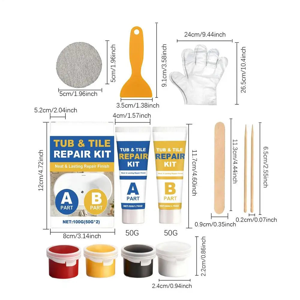 Waterproof Tile & Grout Repair Kit Permanently Seals Cracks Prevents Mold & Leaks For Bathtub, Shower, Bathroom & Kitchen Floors Peaceful Pleasures Health and Wellness 1 Set