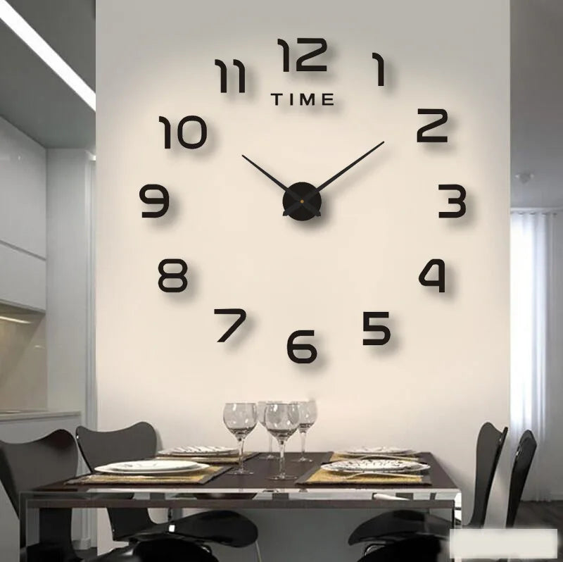 2026 Modern Design Large Wall Clock 3D DIY Quartz Clocks Fashion Watches Acrylic Mirror Stickers Living Room Home Decor Horloge Peaceful Pleasures Health and Wellness