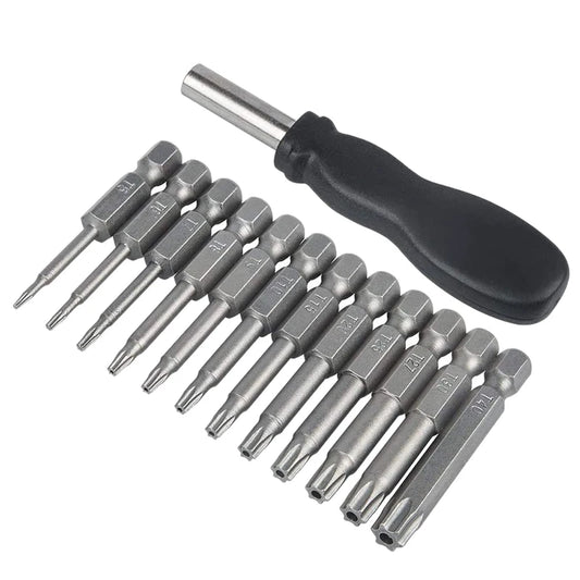 12 Sets Screwdriver Tip Torx Head 1 Hex Bar T5-T40 Star Including Peaceful Pleasures Health and Wellness 12pcs