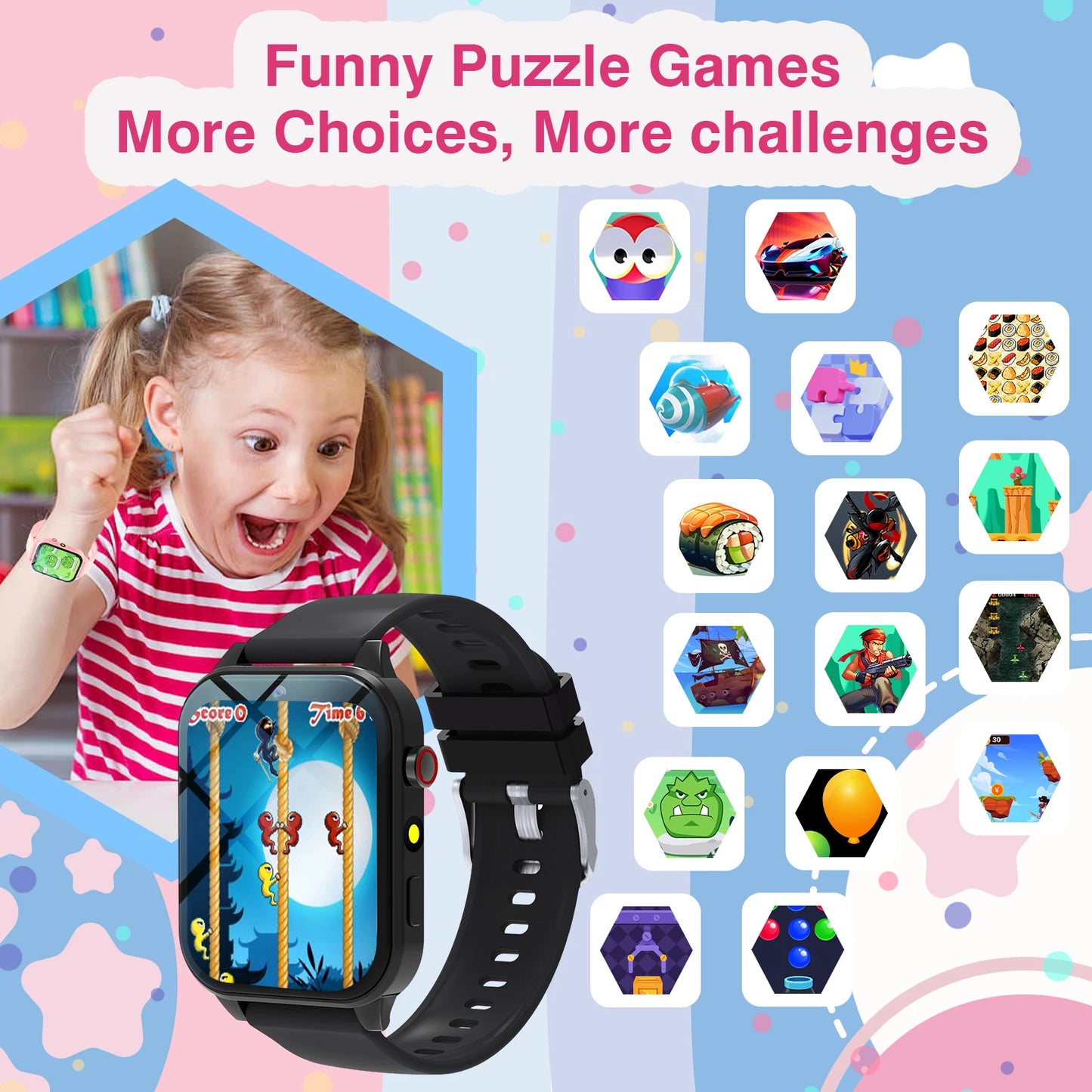 Kids Smart Watch 1.83" | Camera, 18 Games, Photo Album