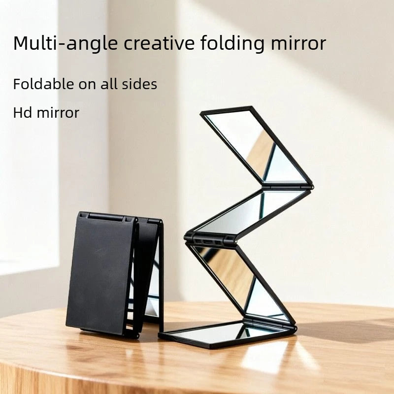 4 Way Mirror 360 Degree Handheld Desktop Portable Foldable Makeup Mirror For Self Hair Cutting Makeup Mirror Convenient and prac Peaceful Pleasures Health and Wellness