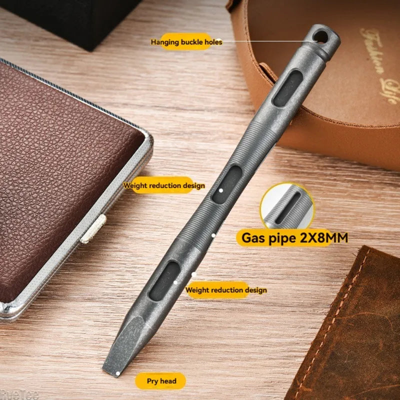 Titanium Alloy EDC Pry Bar – Mini Crowbar Multitool