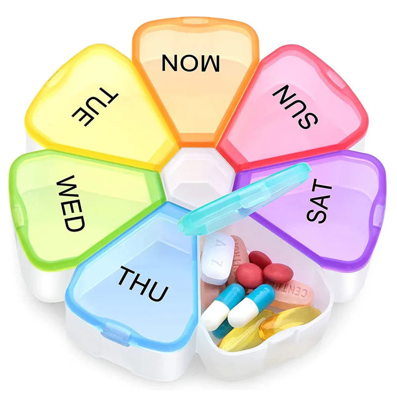 7-Day Pill Organizer | Mini Portable Travel Tablet & Vitamin Box