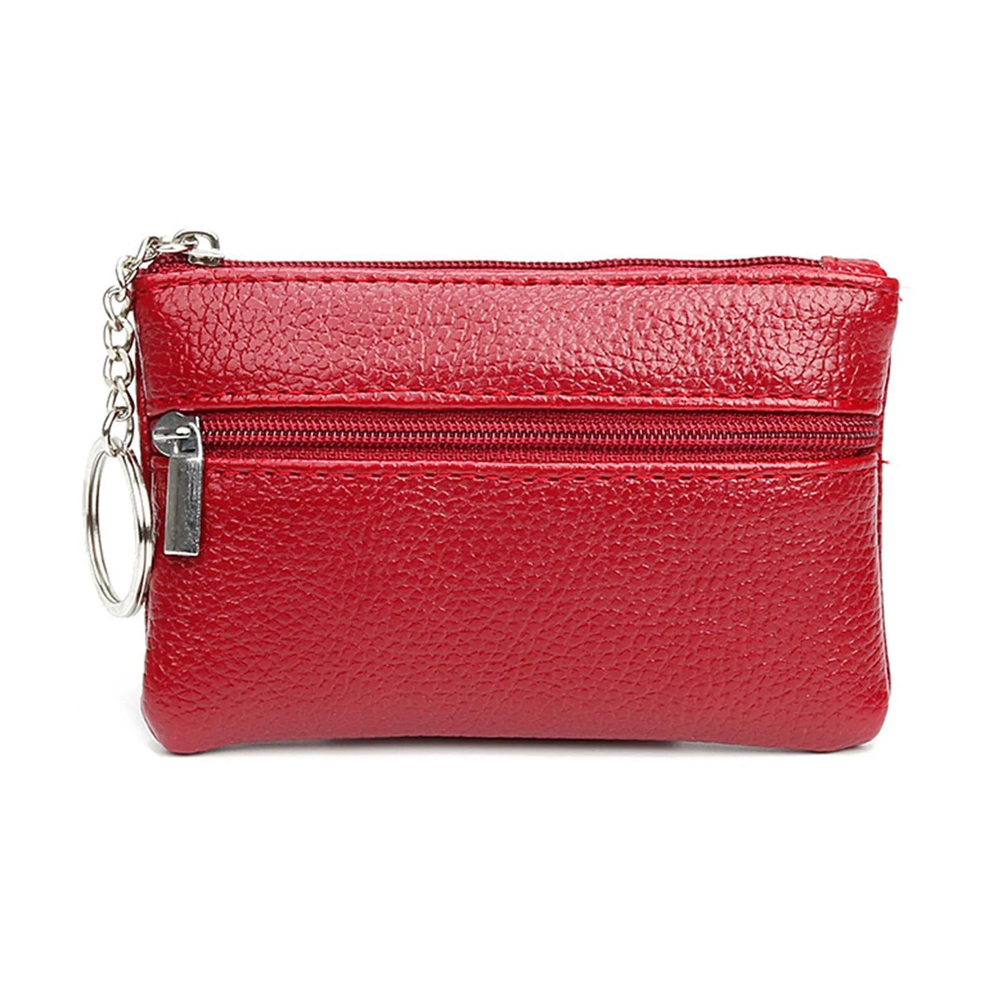 Women PU Leather Coin Wallet Portable Comfortable Coin Purse with Loop Gift for Birthday Christmas Day Peaceful Pleasures Health and Wellness Red